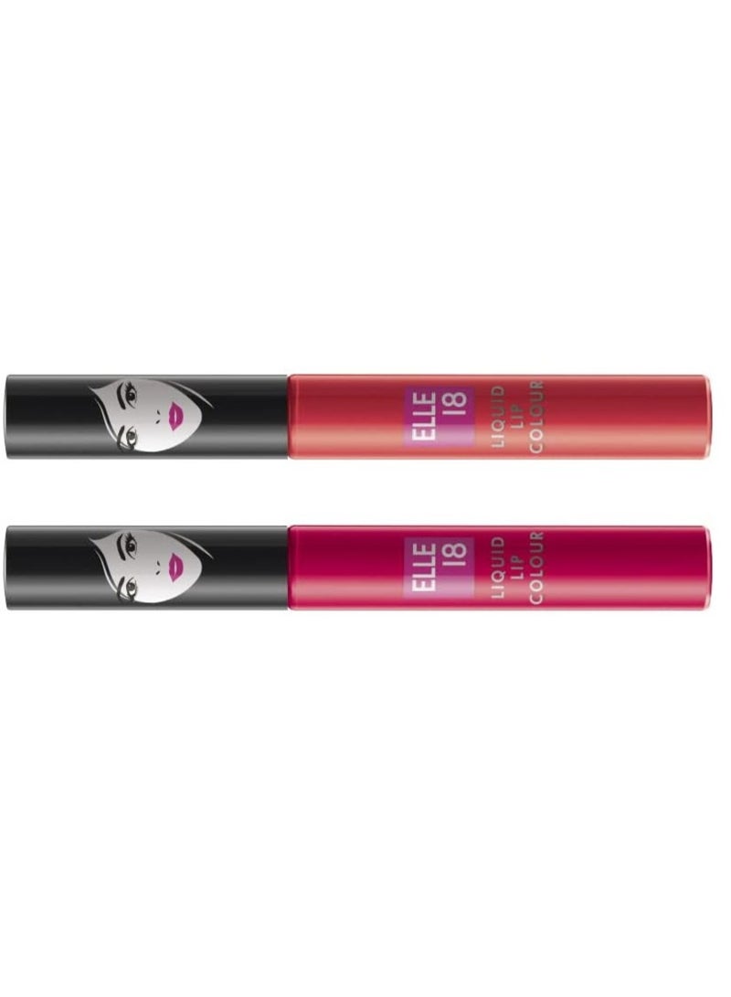 Elle18 Elle 18 Liquid Matte Lip Color deep coral & Pink Blossom - Image 3